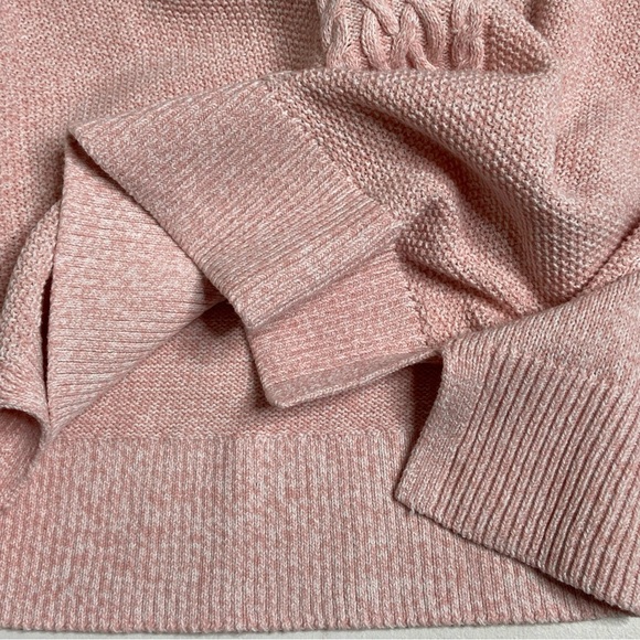 Karen Scott Tea Rose Pink Center Cable Pullover Sweater Size Medium - Picture 4 of 9